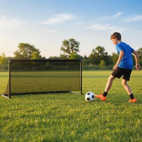 Baliza de futebol infantil 150 x 71 x 76 cm portátil com estrutura metálica dobrável, estacas para fixação no solo, montagem simples, para maiores de