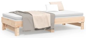 Estrutura sofá-cama de puxar 2x(90x190) cm pinho maciço