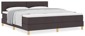 Cama Box Spring com Colchão Castanho Escuro 180x200 cm Tecido