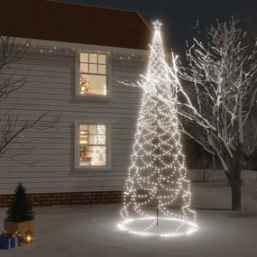 328634 vidaXL Árvore de Natal c/ poste metal 1400 luzes LED 5 m branco frio