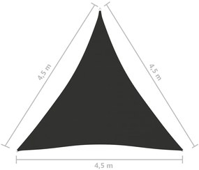 Para-sol est. vela tecido oxford triang. 4,5x4,5x4,5m antracite