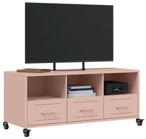 Móvel de TV 100,5x39x43,5 cm aço laminado a frio rosa