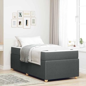 vidaXL Estrutura da Cama com colchão Cinza Escuro 90 x 200 cm tecido