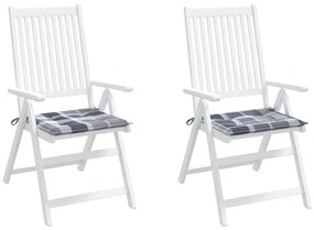 Almofadões cadeiras jardim 2pcs tecido oxford xadrez cinzento