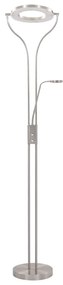 Candeeiro de pé alto regulável 18 W 180 cm prateado