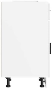 Armário base cozinha Porto derivados madeira branco brilhante