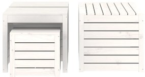 4 pcs conjunto de caixas de jardim pinho maciço branco