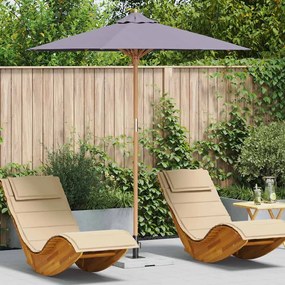 vidaXL Guarda-sol de Jardim Cinza Escuro Ø 270 x 260 cm Bambu