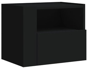 Mesas de cabeceira de parede 2 pcs 45x30x35 cm preto