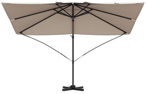 Guarda-sol de Braço Articulado Taupe Poliéster Grande Dobrável
