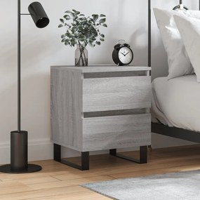 vidaXL Mesa de cabeceira 40x35x50 cm derivados de madeira cinza sonoma