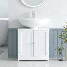 Móvel de casa de banho para lavatório (NÃO INCLUIDO) de 2 portas com prateleira 60 x 30 x 60  cm branco