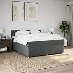 Cama com molas/colchão 180x200 cm tecido cinzento-escuro