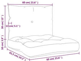 Almofadões p/ móveis de paletes 2 pcs tecido oxford turquesa