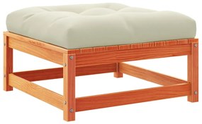 6 pcs conj. sofás jardim almofadões pinho maciço castanho cera
