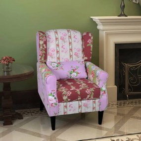 240490 vidaXL Poltrona de tecido com design de retalhos