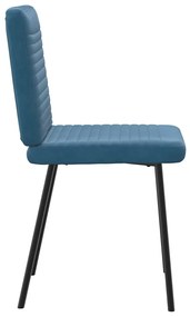 Cadeiras de jantar 4 pcs veludo azul