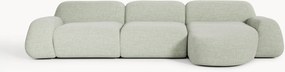 Sofá de canto modular em bouclé Wolke (4 lugares)