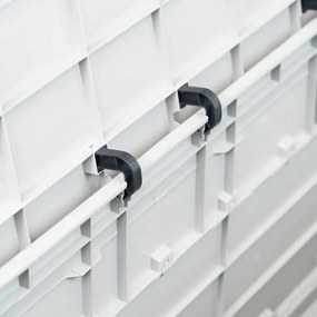 Caixa de arrumação para jardim 280 L cinzento-claro