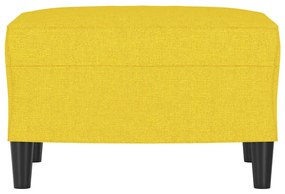Apoio de pés 60x50x41 cm tecido amarelo-claro