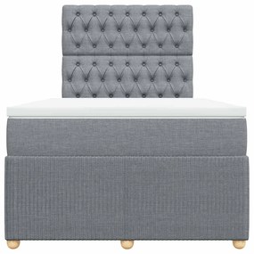 Cama com molas/colchão 120x200 cm tecido cinza-claro