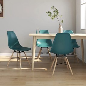 vidaXL Cadeiras de jantar 4 pcs PP turquesa