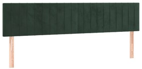 Cama boxspring com colchão 120x190 cm veludo verde-escuro