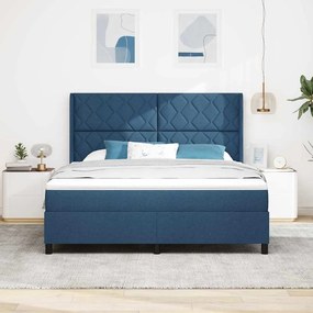 Cama Box com Colchão - Azul - 180x200 cm - Tecido