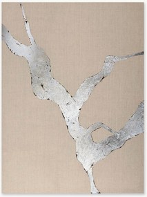 Quadro em tela pintado à mão Wild Horizon Silver