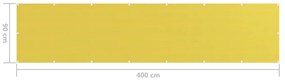 Tela de varanda 90x400 cm PEAD cor amarelo