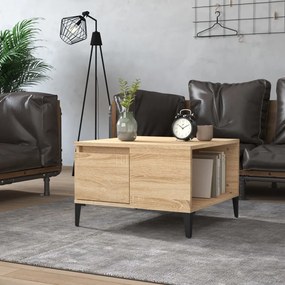 vidaXL Mesa de centro 55x55x36,5 cm derivados madeira carvalho sonoma