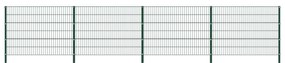 vidaXL Painel de vedação com postes ferro 6,8x1,2 m verde