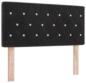 Cama Box Spring vidaXL com Colchão Preto 120x200 cm Veludo
