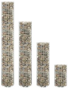 Canteiro elevado/cesto gabião 4 pcs Ø30x50/100/150/200 cm