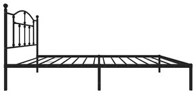 Estrutura de cama com cabeceira 100x190 cm metal preto