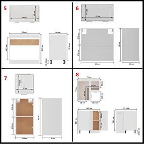 11 pcs conjunto armários de cozinha contraplacado branco