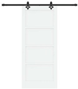 Porta Deslizante com Conjunto de Ferragens Branca 86x198.5 cm Madeira