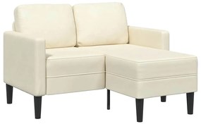 vidaXL Sofá 2 lugares com Chaise em L 125 cm veludo creme