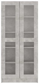 Armário vitrine 82,5x30,5x185,5cm derivados madeira cinzento