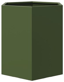 Vasos floreiras de jardim 2 pcs hexagonal 46x40x45 cm aço verde
