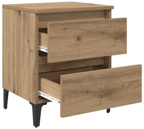 Armários de Cama 2 pcs Carvalho Artesanal 40x35x50 cm Madeira de Engen