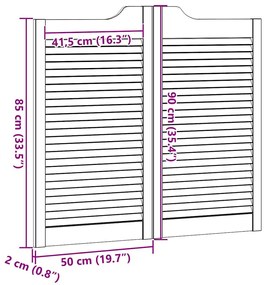 Portas de batente design de persiana 1-Par pinho maciço