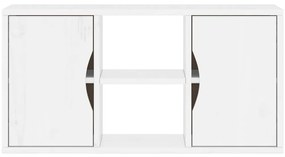 Armário para TV 79x24x40 cm Madeira maciça de pinho Branco