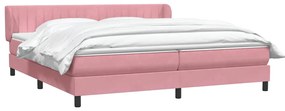 Cama com molas/colchões 180x220 cm veludo rosa