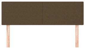 Cabeceira de cama 2 pcs tecido 72x5x78/88 cm castanho-escuro