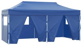 Tenda dobrável profissional festas 4 paredes 3x6m aço azul