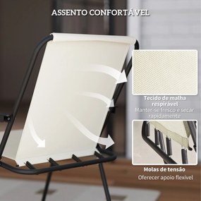 Conjunto de Jardim de 6 Peças – Soleil Crème – Creme e Preto – Mesa Ø8