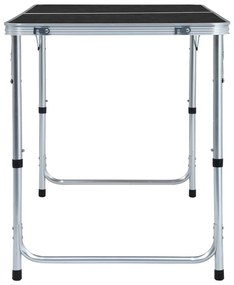 Mesa de campismo dobrável 120x60 cm alumínio cinzento