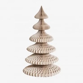 Árvore De Natal Em Papel Aurina Linho Bege Com Borda Dourada & ↑140 Cm - Sklum