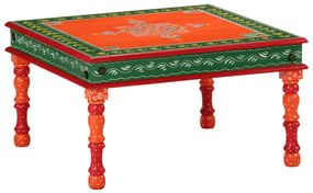 VidaXL Mesa de centro pintada à mão mangueira maciça laranja